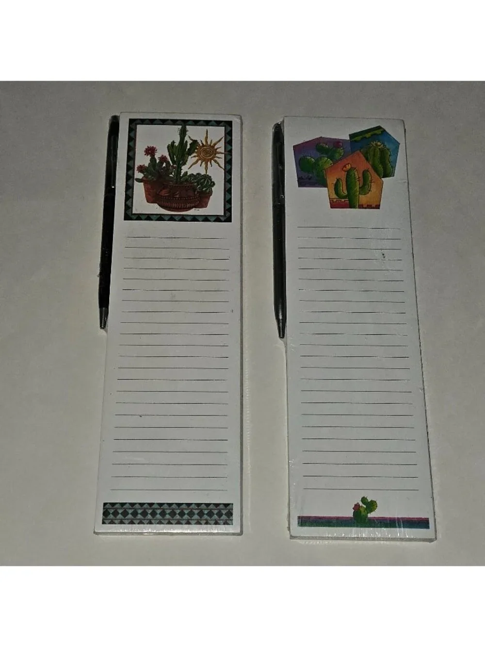 NEW 2 Wellspring Magnetic Notepads Pens Set Cactus Pots Trio Desert